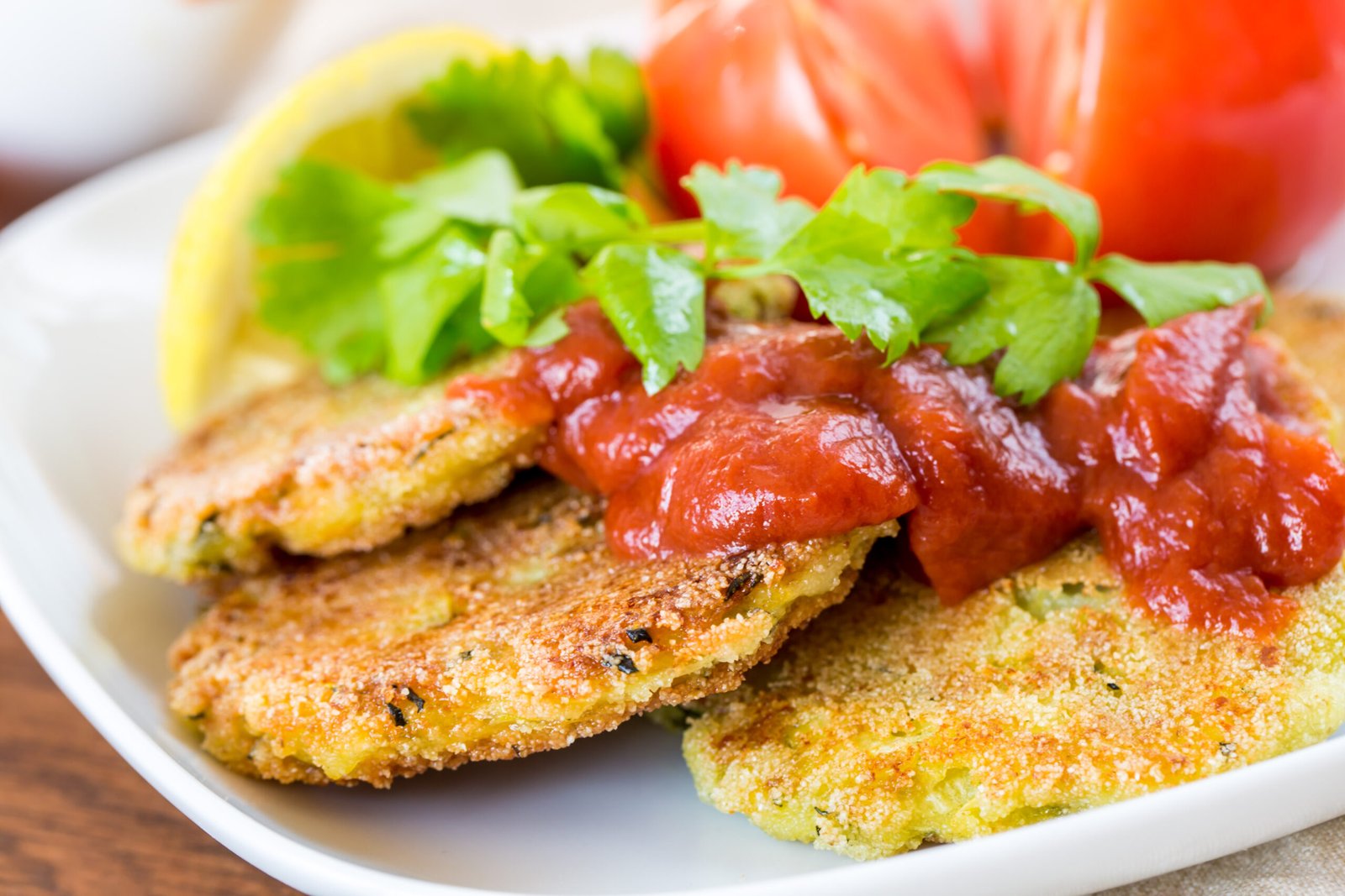 Vegetarian burgers with sauce and vegetable, selective focus